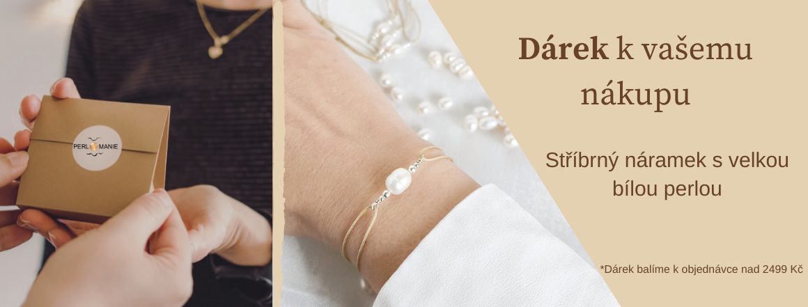 Stříbrný náramek s perlou jako dárek, Perlomanie