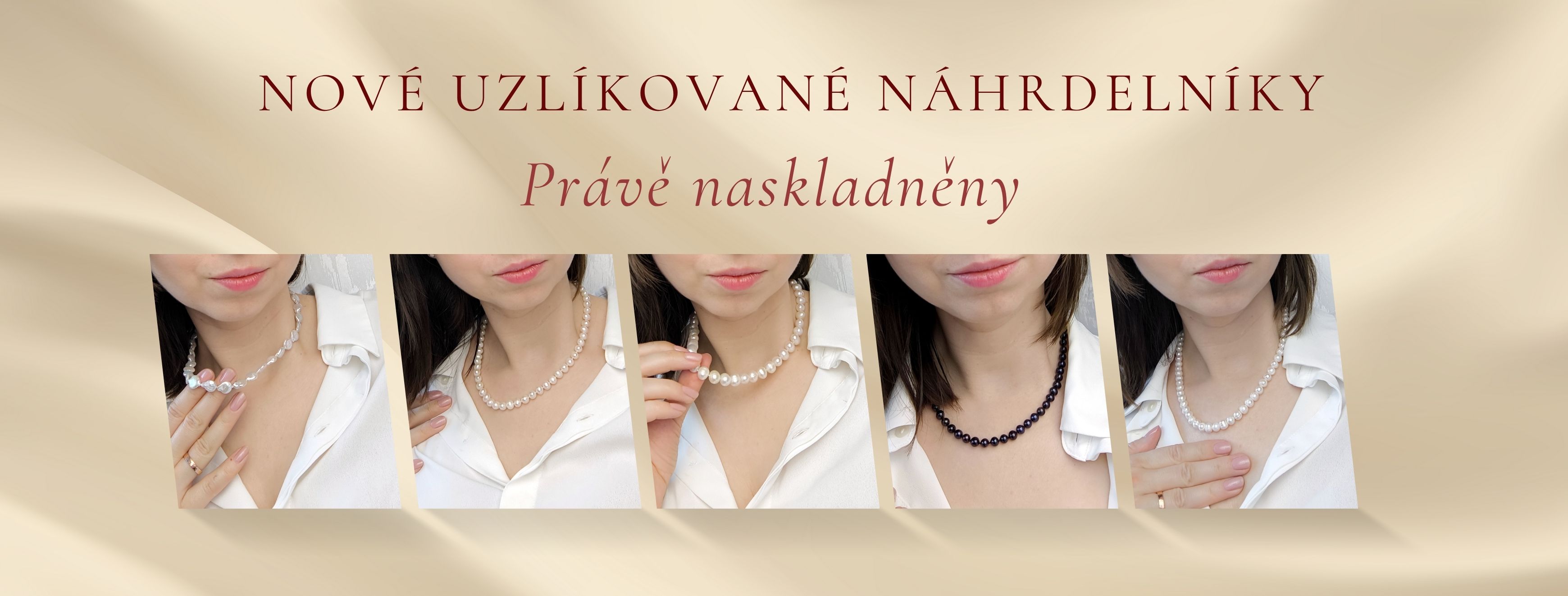 Nové uzlíkované perlové náhrdelníky právě naskladněny, Perlomanie