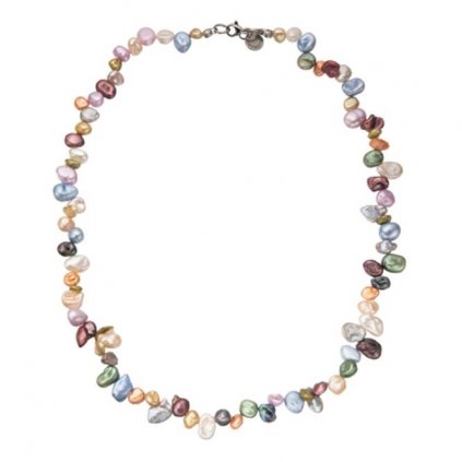 Náhrdelník perly duhové, mix barev BE117, délka 45 - 49 cm