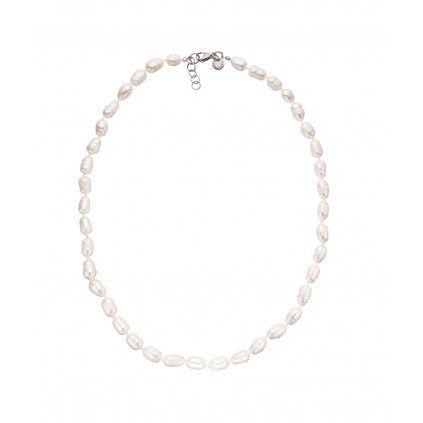 Náhrdelník uzlíkovaný perly bílé BE113, délka 55 - 58 cm, Perlomanie