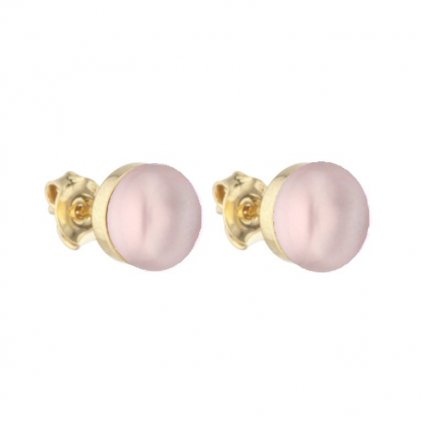 Pozlacené náušnice EMILY perla růžová 7 mm EY835