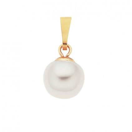 Pozlacený přívěsek perla AA bílá LE831