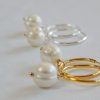 Minimalistické náušnice pozlacené stříbrné kruhy s perlou, KF15202, Perlomanie