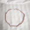 Náhrdelník s perlami, růžové, tvar rýže, uzlíkovaný, Perlomanie