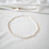 Stříbrný perlový náhrdelník střední bílé perly, 45 cm, Perlomanie