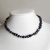 Minimalistický perlový náhrdelník, černé nepravidelné perly, Perlomanie