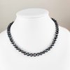 Ručně uzlíkovaný perlový náhrdelník, perly tmavé, kvalita AA, Perlomanie