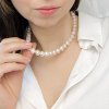 Náhrdelník bílé perly sladkovodní kultivované, stříbrné zapínání, 3713, Perlomanie