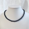 Stříbrný perlový náhrdelník kulaté černé perly AA, ruční výroba šperků v Česku, 3717, Perlomanie