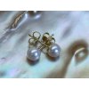 zlaté náušnice s mořskými perlami 6-6,5 mm na šroubek či puzetu