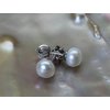 zlaté náušnice se sladkovodními perlami buton 6-6,5 mm na šroubek či puzetu