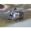 stříbrný prsten se sladkovodní perlou 7,5-8 mm