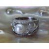 stříbrný prsten se sladkovodní perlou 7,5-8 mm