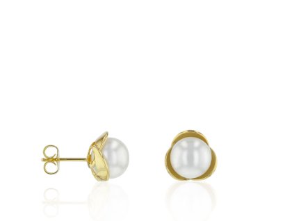 Perlové náušnice ve tvaru trojlístku