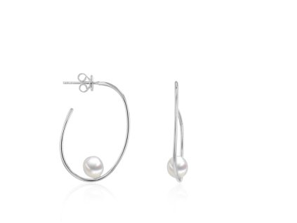 Stříbrné kruhy s perlou