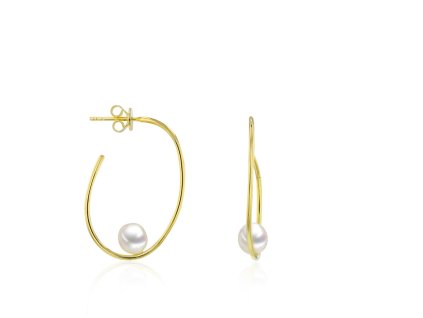 Pozlacené kruhy se sladkovodní perlou