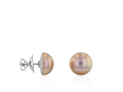 Peckové náušnice s Mabe perlou