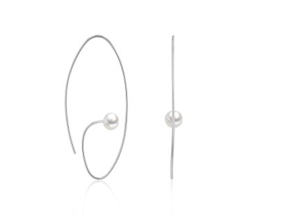 Stříbrné kruhy s perlami