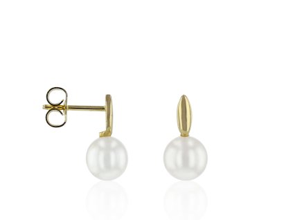 Zlaté náušnice se sladkovodními perlami
