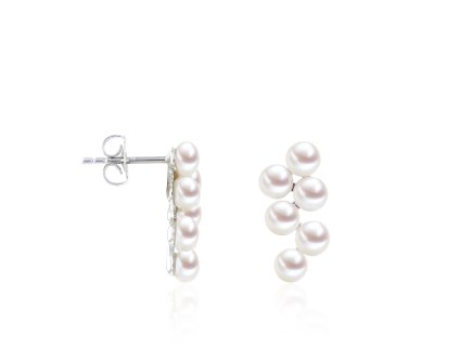 Stříbrné náušnice s drobnými perlami