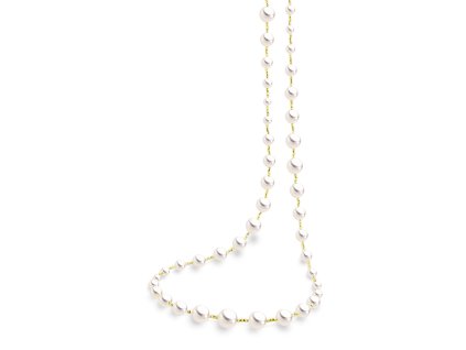 Zlatý náhrdelník s perlami Akoya