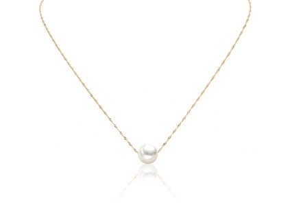 Zlatý 18kt řetízek s perlou Akoya