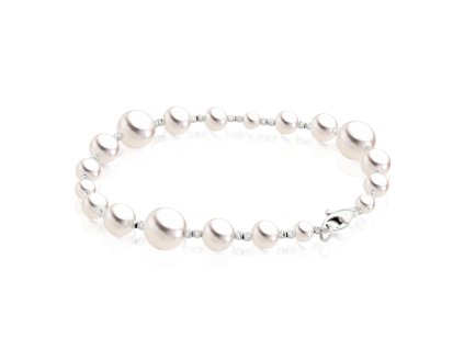 Zlatý náramek s perlami Akoya