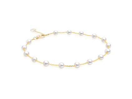 Zlatý náramek se sladkovodními perlami