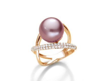 Briliantový prsten s perlou MING