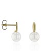 Zlaté náušnice se sladkovodními perlami