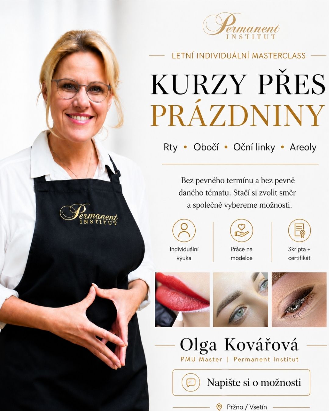 Letní Masterclass permanentního make-upu s Olgou Kovářovou