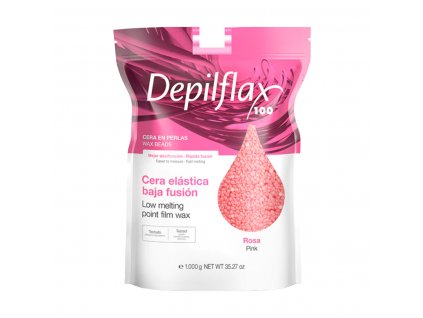 Depilflax 100 pružný depilační vosk s nízkým bodem tání perleťová růžová rosa 1000g