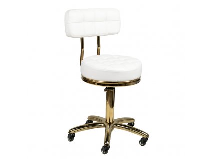 Kosmetická židle zlatá AM 961 bílá