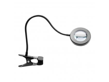 Ohebná kosmetická lampa LED s lupou na stůl, černá