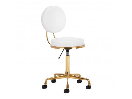 Kosmetická stolička H5 zlatá bílá