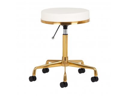 Kosmetická stolička H4 zlatá bílá