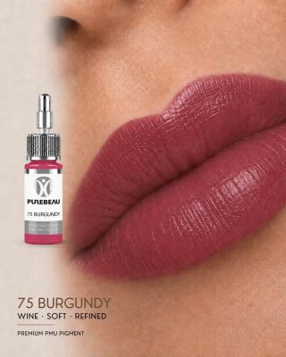 75 Burgundy stojí za bližší prozkoumání. Burgundská červená, která na rtech působí elegantně, plně a lehce rtěnkově....