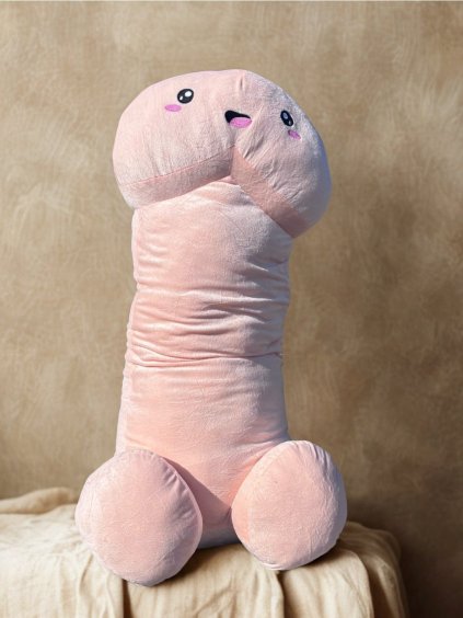 mega pero plysovy penis 90cm ruzove