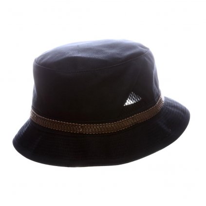 Pánský letní modrý "Bucket hat"s koženkovým páskem (Velikost L (58-59 cm), Barva modrá)