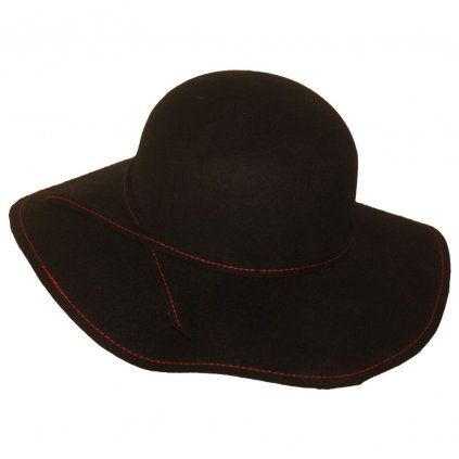 Dámský klobouk-černočervený
