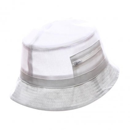 Pánský letní bavlněný bílý klobouk "Bucket hat" (Velikost 56, Barva bílá)