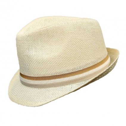 Pánský letní krémový klobouk Trilby