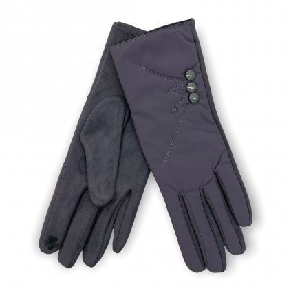 Dámské rukavice s knoflíkem - fialové