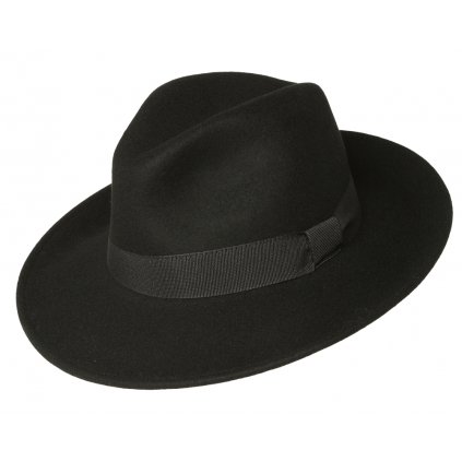 Pánský plstěný černý klobouk