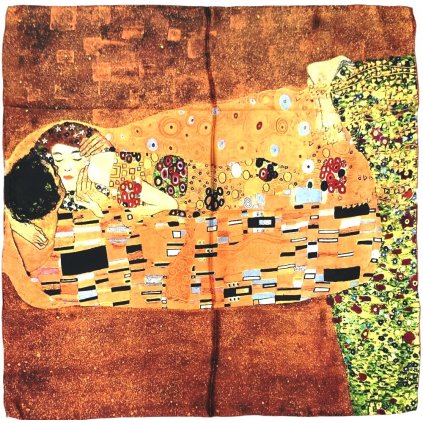 HEDVÁBNÝ ŠÁTEK Gustav Klimt - Polibek