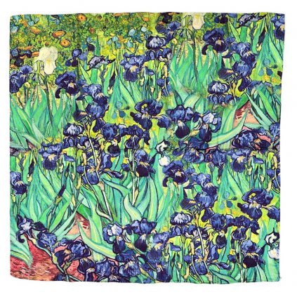 HEDVÁBNÝ ŠÁTEK Van Gogh - Modré kosatce