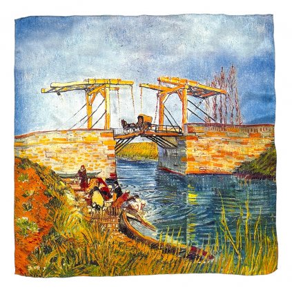 HEDVÁBNÝ ŠÁTEK Van Gogh - Most v Arles a pradleny