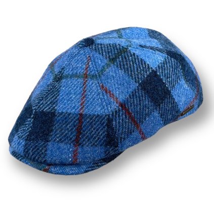 Pánská modrá bekovka HARRIS TWEED (Velikost M (56-57 cm), Barva modrá)