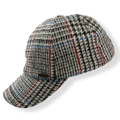 Pánská šedo-bílá kšiltovka HARRIS TWEED