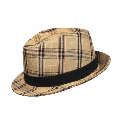 Pánský letní kostkovaný klobouk Trilby
